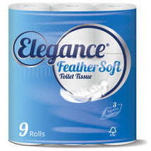 ELEGANCE FEATHERSOFT TOILET TISSUE 3ply 160sht 9pk