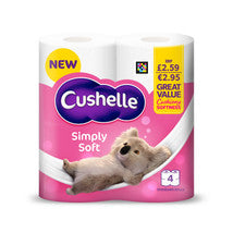 CUSHELLE SIMP SOFT TOILET ROLL(170sht) 4pk