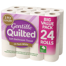GENTILLE QUILTED 3PLY TOILET ROLL 24pk