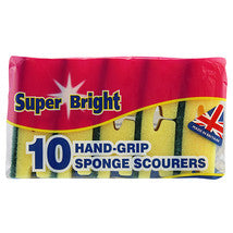SUPERBRIGHT - SPONGE SCOURERS HAND GRIP 10pk