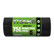 TITAN HEAVY DUTY DRAWSTRING LINER Blk 75L 20 pack