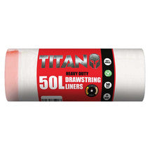 TITAN HEAVY DUTY DRAWSTRING LINER 50l 20pak