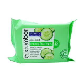 BEAUTY FORMULAS FACIAL WIPES BIO CUCUMBER 25s