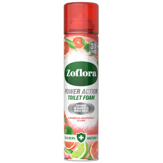 Zoflora Power Action Toilet Foam  Caribbean Grapefruit & Lime 300ml
