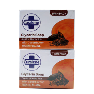 CURALENE SOAP GLYCERINE COCOA BUTTER TWIN PK 100g