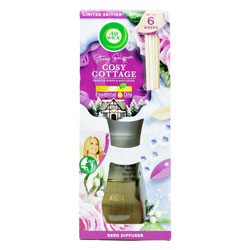 Air freshener packaging with floral design and product inside