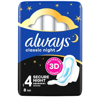 Always classic night pads packaging with blue and black design