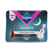 Bodyform Ultimate packaging for heavy flows on a white background
