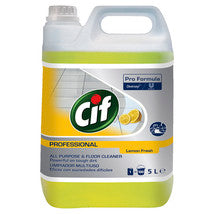 Cif Professional floor cleaner bottle with lemon scent on a white background