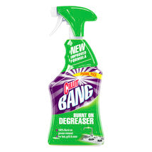 Spray bottle of Mr. Bang Heavy Duty Degreaser on a white background