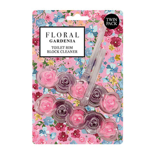 FLORAL TOILET RIM BLOCK CLEANER GARDENIA 90g