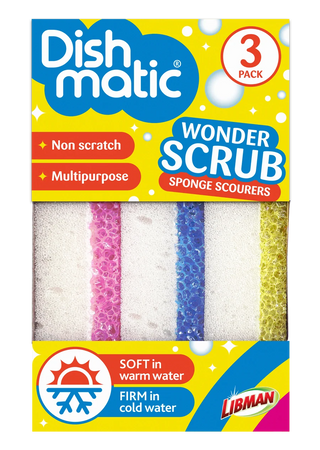 DISHMATIC WONDER SCRUBS SCOURER 3pk